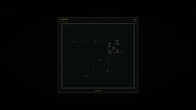 Amber Node Tracking HUD 4K Sci-Fi Wallpaper