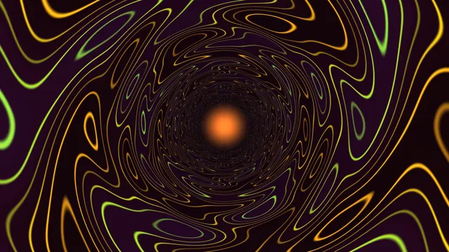 Abstract Neon Tunnel with Orange Center 4K Wallpaper