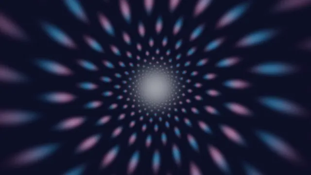 Abstract Science-Fiction HUD Scanner Tunnel in Cyan and Magenta
