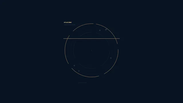 Circular Telemetry HUD Interface with Amber Ring on Navy 4K Wallpaper