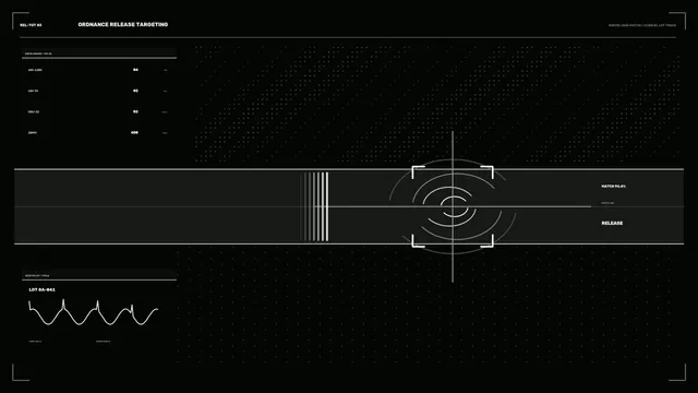 Monochrome Ordnance Release Targeting HUD 4K Wallpaper