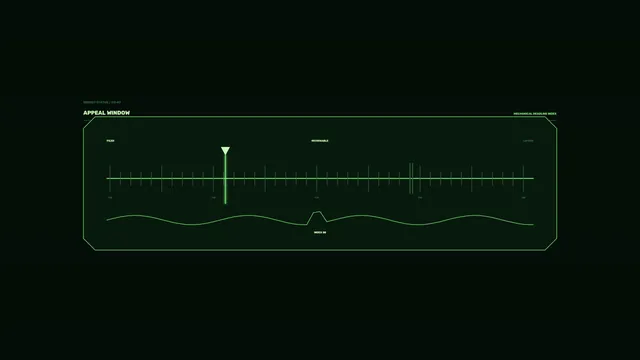 Appeal Window Timeline HUD – Neon Green 4K Wallpaper