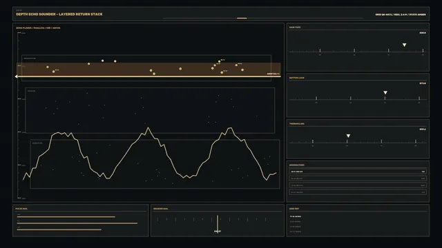 Depth Echo Sonar HUD Telemetry Dashboard 4K Wallpaper