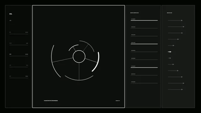 Dark Sci-Fi Telemetry HUD Wallpaper with Circular Scanner and Data Panels