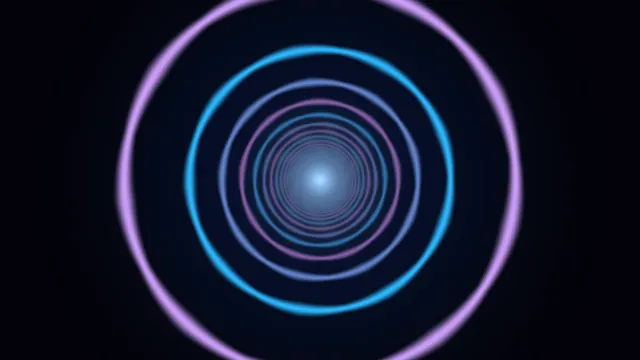 Concentric Neon Rings with Blue Central Glow 4K Wallpaper