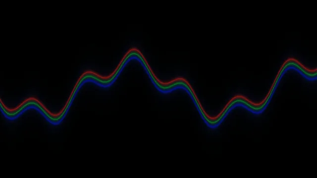 Glowing RGB Waveform Sci-Fi HUD on Black