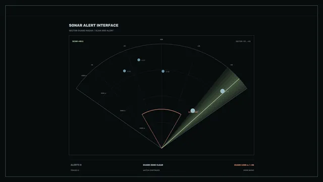 Sonar Alert Radar HUD Interface 4K Wallpaper