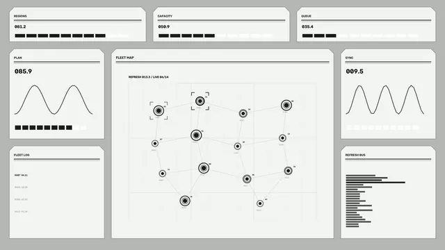 Monochrome Fleet Map Control HUD 4K Wallpaper