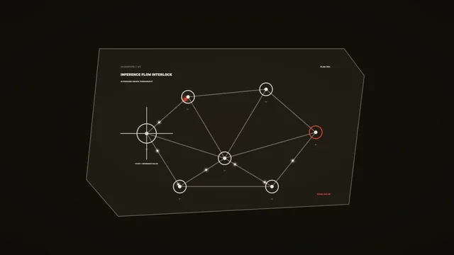 Sci-Fi Inference Flow Interlock HUD 4K Wallpaper