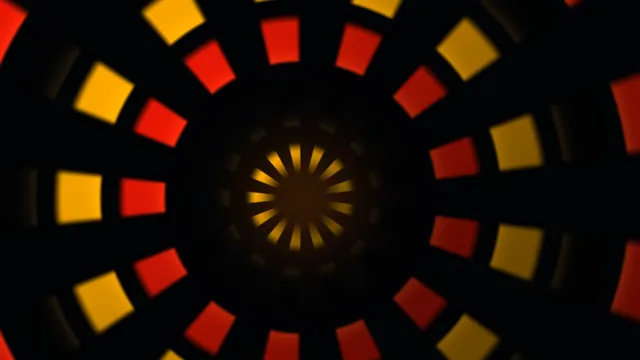 Black, Red and Gold Radial Geometric Tunnel 4K Wallpaper