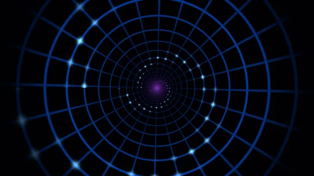 Blue Radial Grid Tunnel with Purple Center 4K Wallpaper