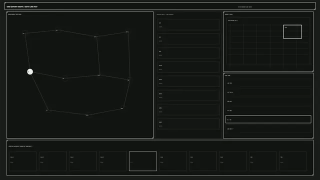 Monochrome Network Link Map HUD Dashboard – 4K Sci-Fi Wallpaper