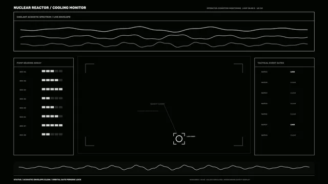 Nuclear Reactor Cooling Monitor HUD 4K Sci-Fi Wallpaper