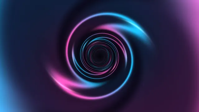 Neon Cyan and Magenta Concentric Ring Tunnel 4K Wallpaper