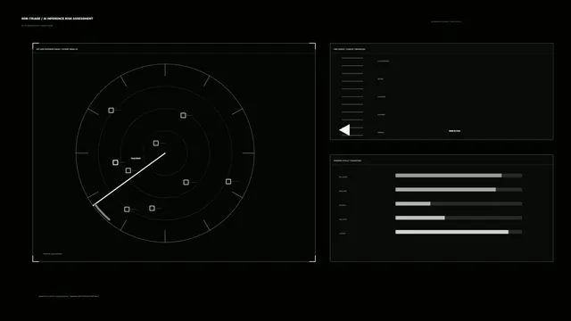 Sci-Fi Risk Assessment HUD with Circular Scanner – 4K UHD Wallpaper
