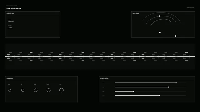 Monochrome Causal Trace Sci-Fi HUD Dashboard