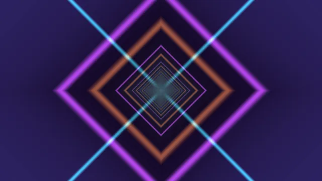 Neon Diamond Tunnel with Cyan Crossed Lines 4K Wallpaper