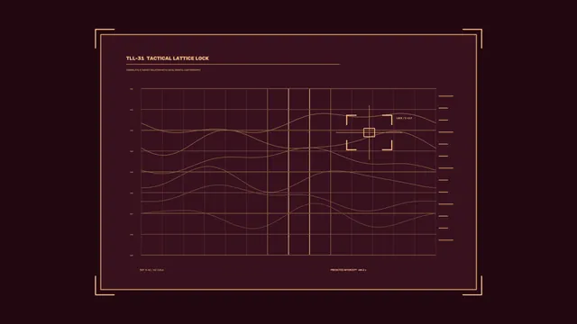 Sci-Fi Target Lock Telemetry HUD with Waveform Grid