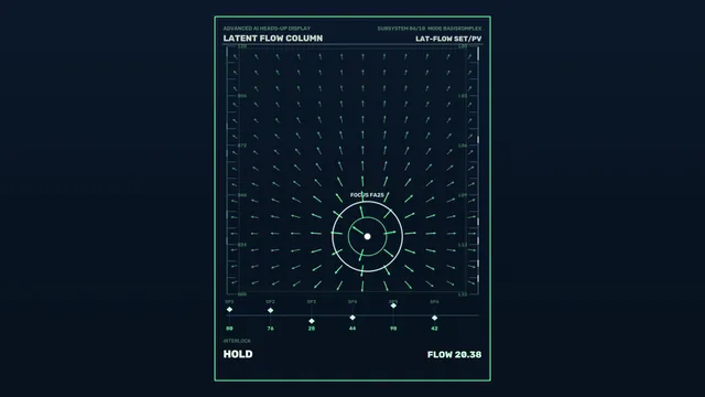Futuristic Green Flow-Field HUD Telemetry Dashboard 4K Wallpaper
