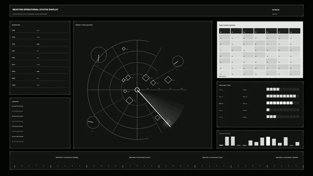 Sci-Fi Reactor Operational Status Radar HUD 4K Wallpaper