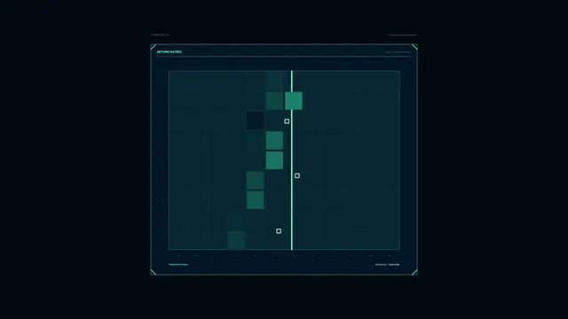 Teal Return Matrix Grid Sci-Fi HUD 4K Wallpaper