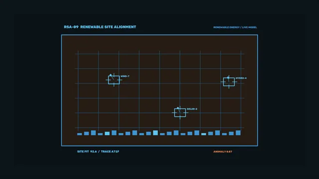 Renewable Energy Site Alignment Telemetry HUD Wallpaper