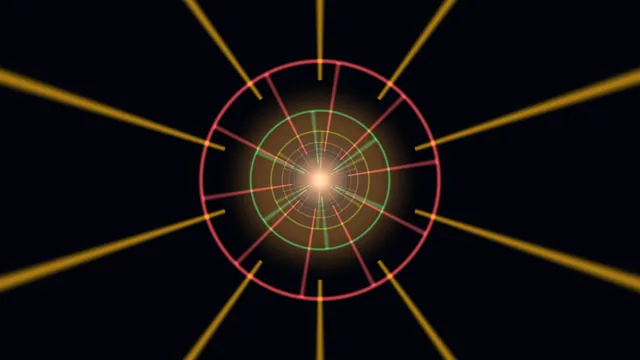 Circular Sci-Fi Scanner HUD with Concentric Rings and Central Glow