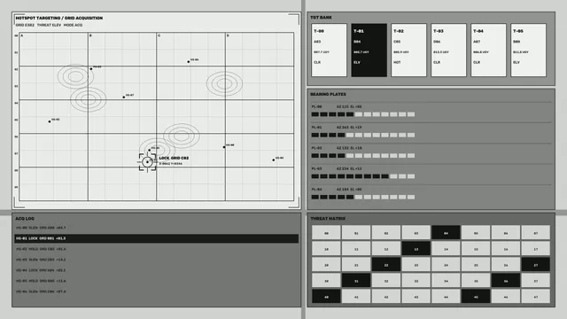 Sci-Fi Hotspot Targeting Grid Acquisition HUD 4K Wallpaper