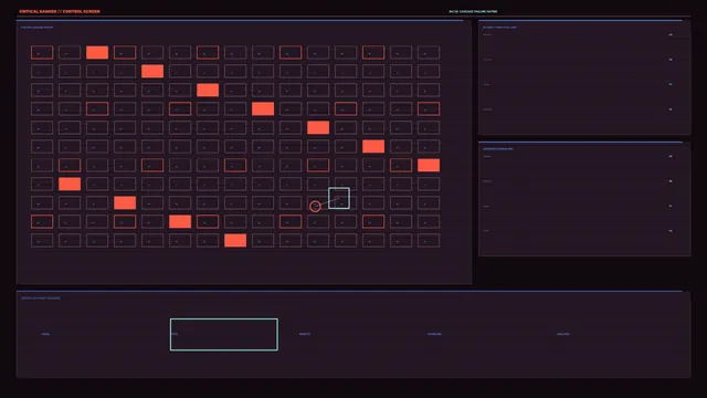 Futuristic Failure Matrix HUD Control Screen 4K Wallpaper