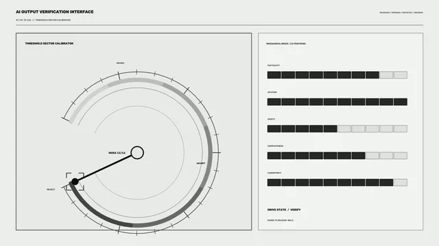 Grayscale Sci-Fi Verification HUD with Circular Threshold Gauge, 4K Wallpaper
