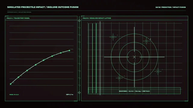 Sci-Fi Trajectory and Resolved Impact Lattice HUD 4K Wallpaper