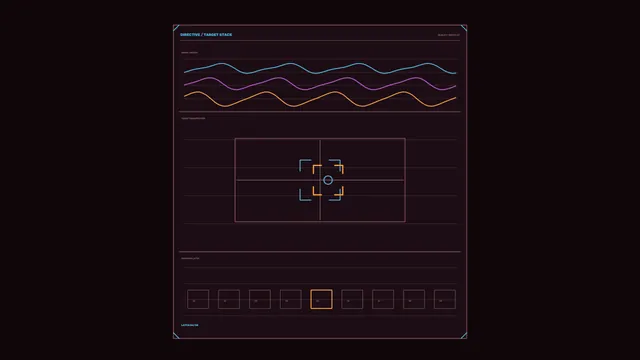 Sci-Fi Telemetry Dashboard HUD with Targeting Frame