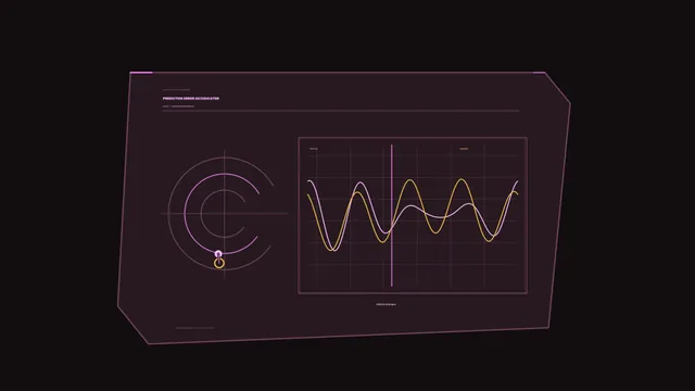 4K Sci-Fi Telemetry HUD with Circular Scanner and Magenta-Yellow Waveform Graph