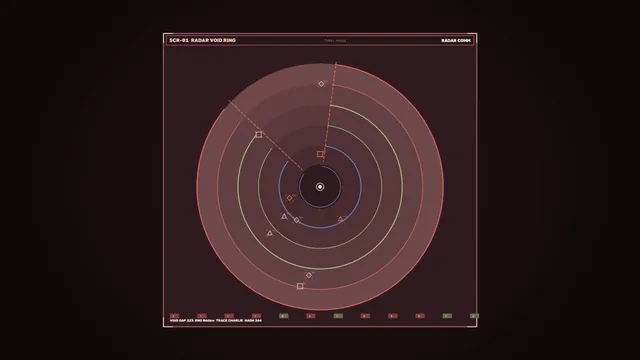 Sci-Fi Spacecraft Radar Communications HUD with Circular Telemetry Scanner