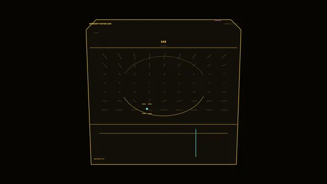 Amber Vector-Lock Radar HUD with Cyan Marker 4K Sci-Fi Wallpaper