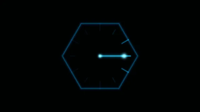 Cyan Hexagonal HUD Loading Indicator with Central Progress Bar