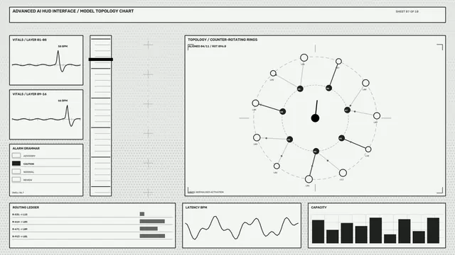 Monochrome Sci-Fi HUD Topology and Telemetry Dashboard