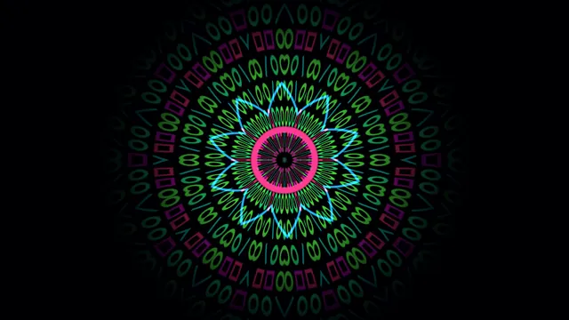 Neon Radial Geometric Mandala 4K Wallpaper
