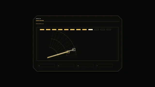 Amber Radar Scanner HUD Interface on Black 4K Wallpaper