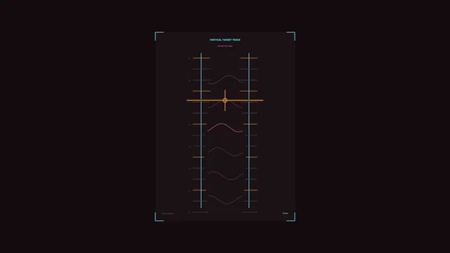 Vertical Target Trace HUD with Crosshair Reticle 4K Wallpaper