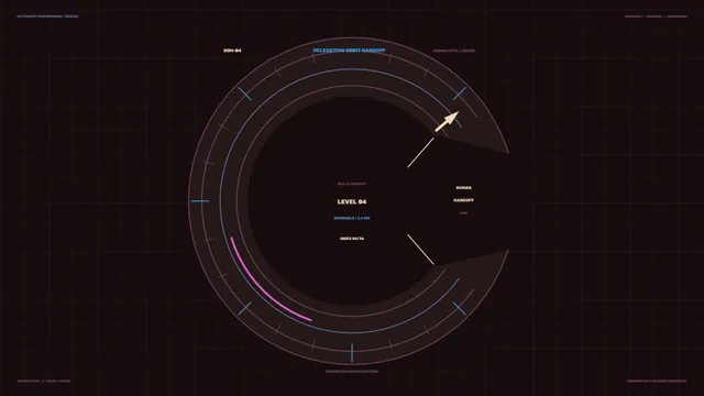 Circular Telemetry Handoff HUD — 4K Sci-Fi Wallpaper