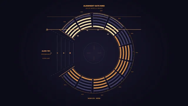 Circular Alignment HUD with Segmented Telemetry Ring
