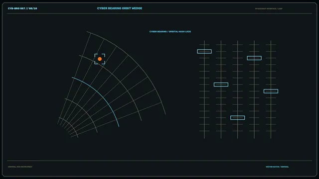Orbital Bearing HUD with Radial Scanner and Telemetry Scales 4K Wallpaper