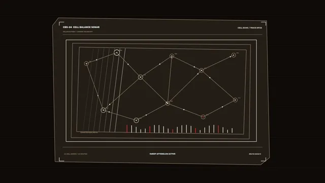 Solar Battery Charge Telemetry HUD with Cell Balance Graph