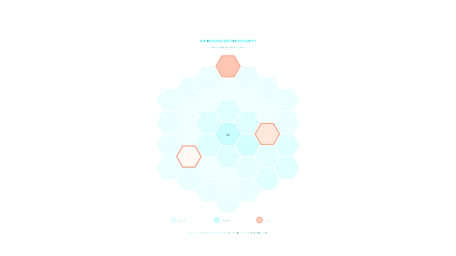 Cyan Hexagonal Monitoring HUD with Orange Status Cells 4K Wallpaper