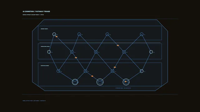 Blue Node Network Analysis HUD 4K Wallpaper