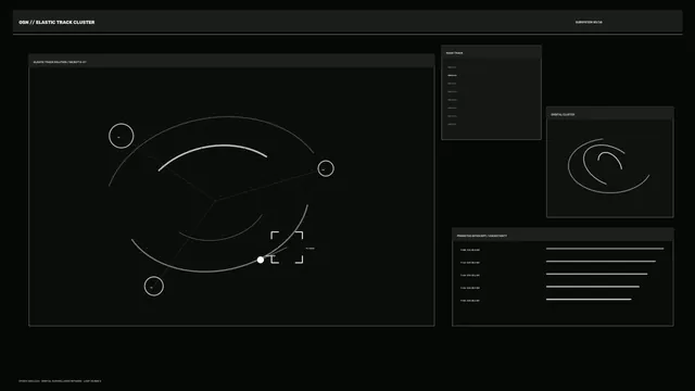 Orbital Tracking HUD with Circular Telemetry Plot and Intercept Dashboard, 4K