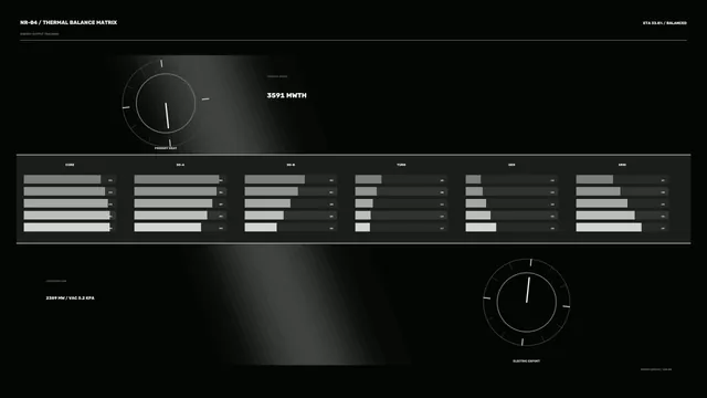 Sci-Fi Reactor Thermal Balance HUD 4K Wallpaper