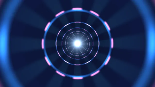 Neon Concentric Ring Tunnel in Blue and Pink – 4K Wallpaper