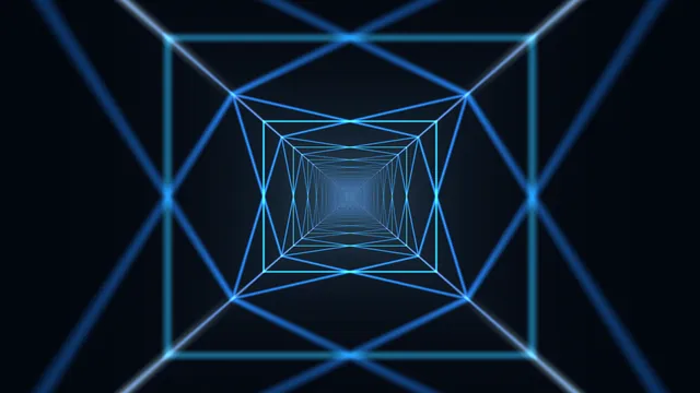 Electric Blue Geometric Tunnel 4K Wallpaper